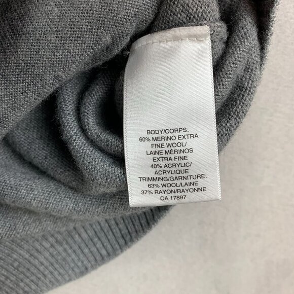 Banana Republic Mens Sweater Vest Small Gray Sleeveless Cardigan Merino Wool - Picture 3 of 6